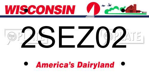 2SEZ02 Wisconsin License Plate
