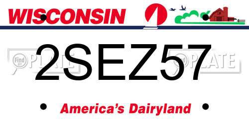 2SEZ57 Wisconsin License Plate