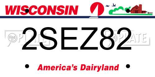 2SEZ82 Wisconsin License Plate