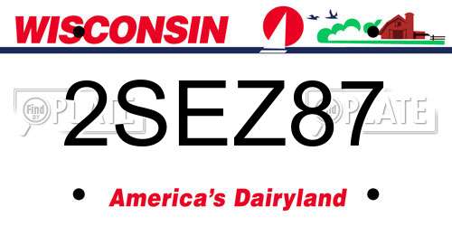 2SEZ87 Wisconsin License Plate