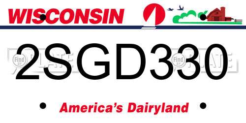 2SGD330 Wisconsin License Plate