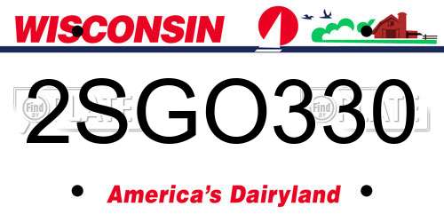 2SGO330 Wisconsin License Plate
