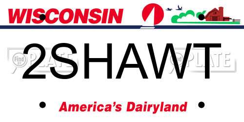 2SHAWT Wisconsin License Plate