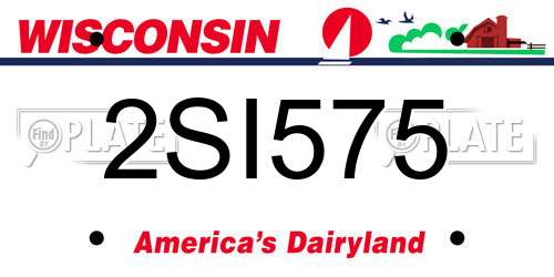 2SI575 Wisconsin License Plate