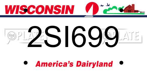 2SI699 Wisconsin License Plate