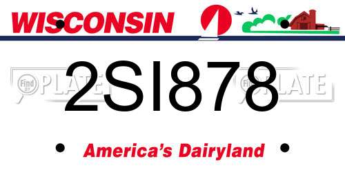 2SI878 Wisconsin License Plate
