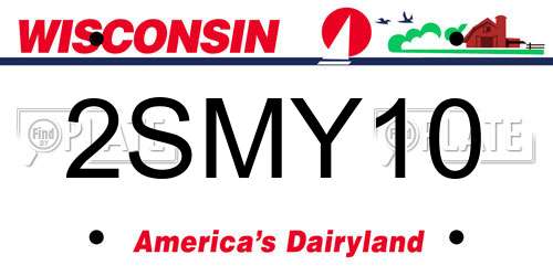 2SMY10 Wisconsin License Plate