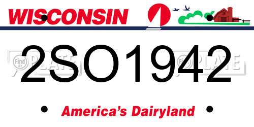 2SO1942 Wisconsin License Plate