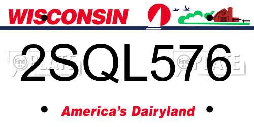 2SQL576 Wisconsin License Plate