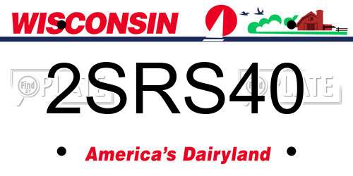 2SRS40 Wisconsin License Plate