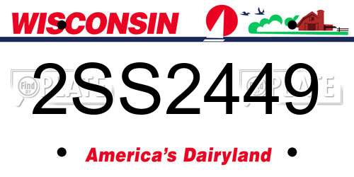 2SS2449 Wisconsin License Plate