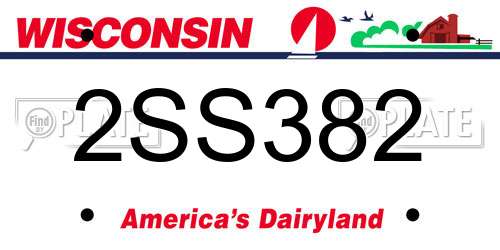 2SS382 Wisconsin License Plate