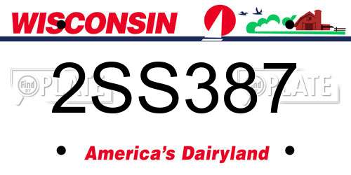 2SS387 Wisconsin License Plate