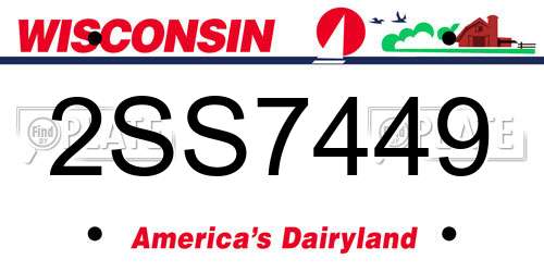 2SS7449 Wisconsin License Plate