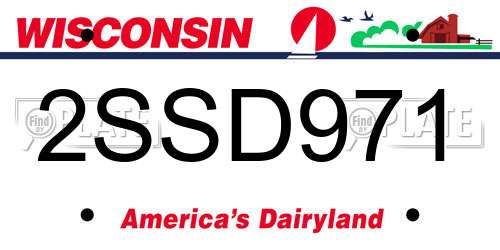 2SSD971 Wisconsin License Plate