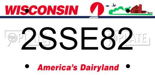 2SSE82 Wisconsin License Plate