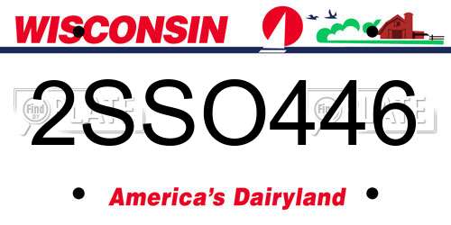2SSO446 Wisconsin License Plate