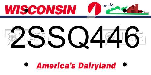 2SSQ446 Wisconsin License Plate