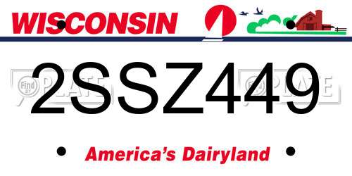 2SSZ449 Wisconsin License Plate