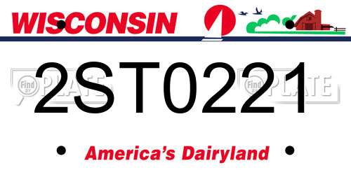 2ST0221 Wisconsin License Plate