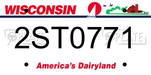 2ST0771 Wisconsin License Plate