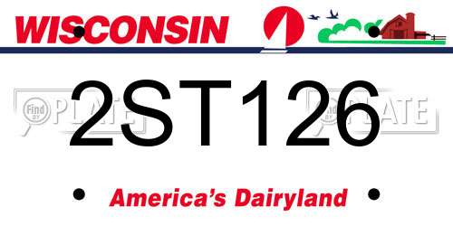 2ST126 Wisconsin License Plate