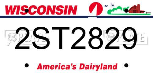 2ST2829 Wisconsin License Plate