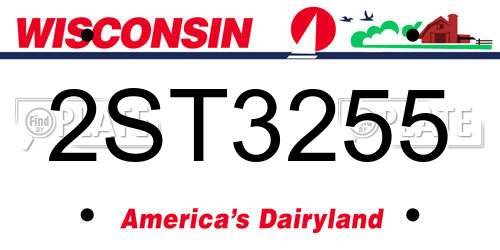 2ST3255 Wisconsin License Plate