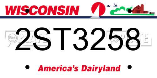 2ST3258 Wisconsin License Plate
