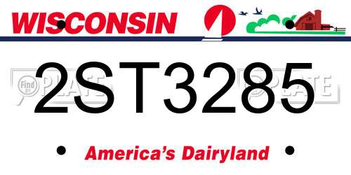 2ST3285 Wisconsin License Plate