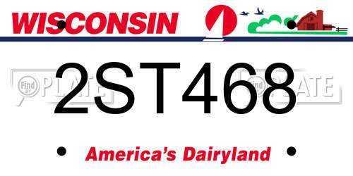 2ST468 Wisconsin License Plate