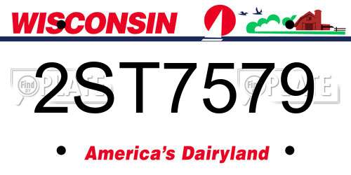 2ST7579 Wisconsin License Plate