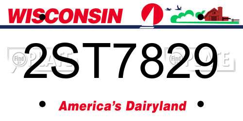 2ST7829 Wisconsin License Plate