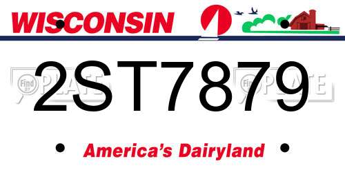 2ST7879 Wisconsin License Plate