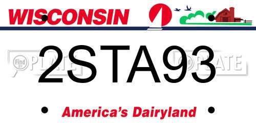 2STA93 Wisconsin License Plate