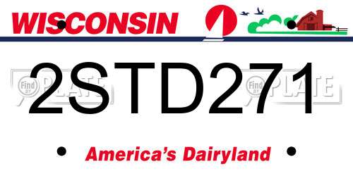 2STD271 Wisconsin License Plate