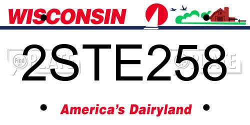 2STE258 Wisconsin License Plate