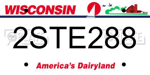 2STE288 Wisconsin License Plate
