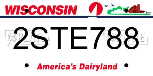 2STE788 Wisconsin License Plate
