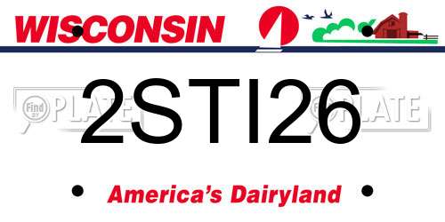 2STI26 Wisconsin License Plate
