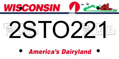 2STO221 Wisconsin License Plate