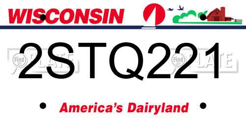 2STQ221 Wisconsin License Plate
