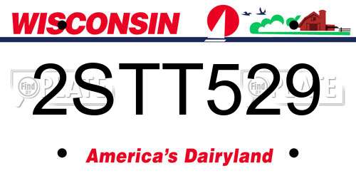 2STT529 Wisconsin License Plate