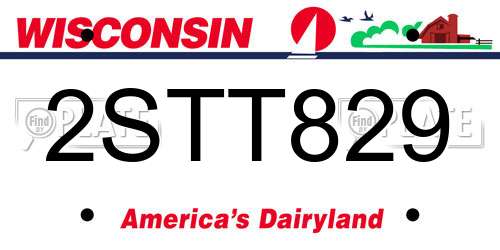 2STT829 Wisconsin License Plate