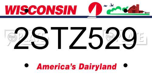 2STZ529 Wisconsin License Plate
