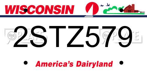 2STZ579 Wisconsin License Plate