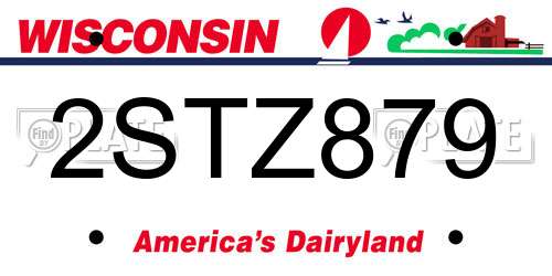 2STZ879 Wisconsin License Plate
