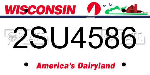 2SU4586 Wisconsin License Plate