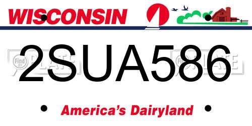 2SUA586 Wisconsin License Plate