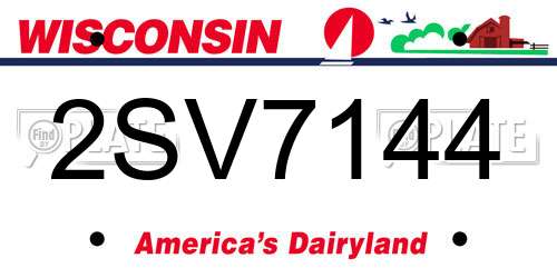 2SV7144 Wisconsin License Plate